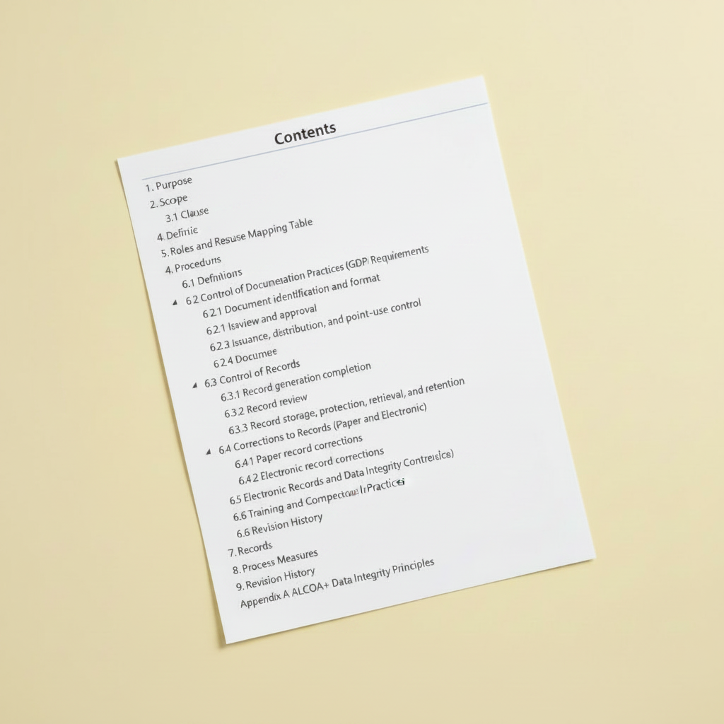 Medical Device Good Documentation Practice Procedure Template – QMSR Compatible