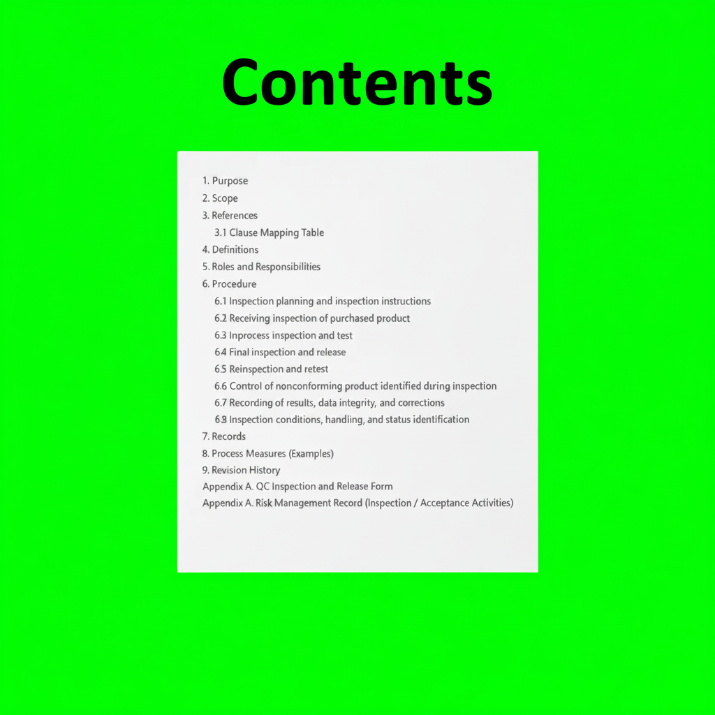 Medical Device Product Inspection Procedure Template – QMSR Compatible