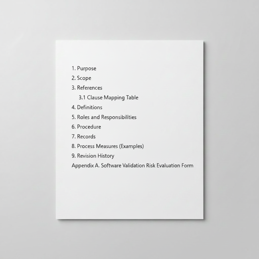 Medical Device Software Validation Procedure Template – QMSR Compatible