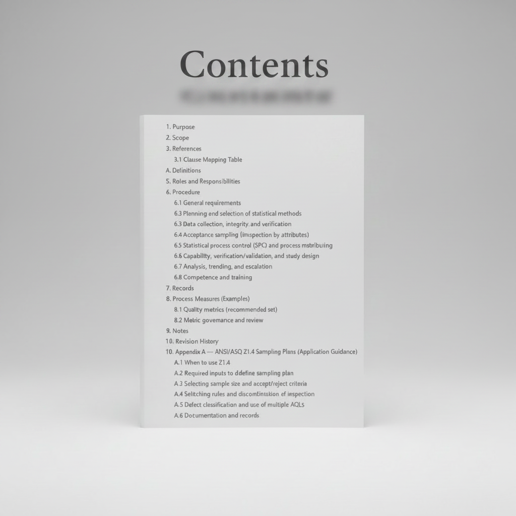 Medical Device Statistical Techniques Procedure Template – QMSR Compatible