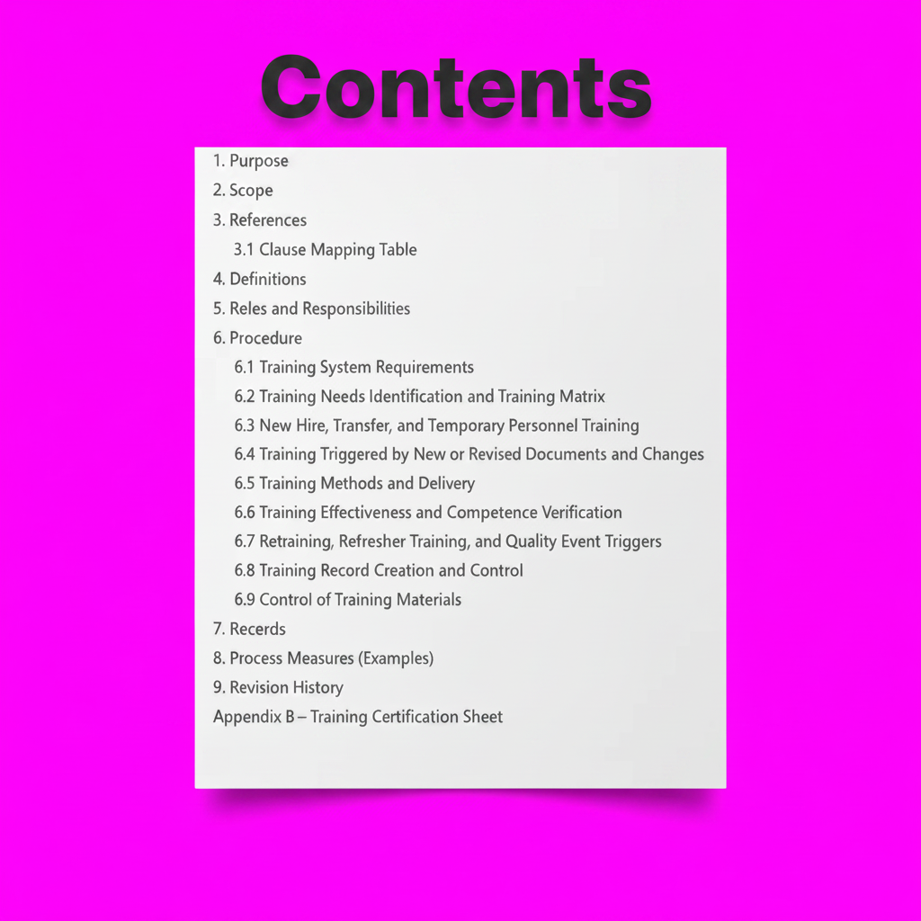 SOP Contents